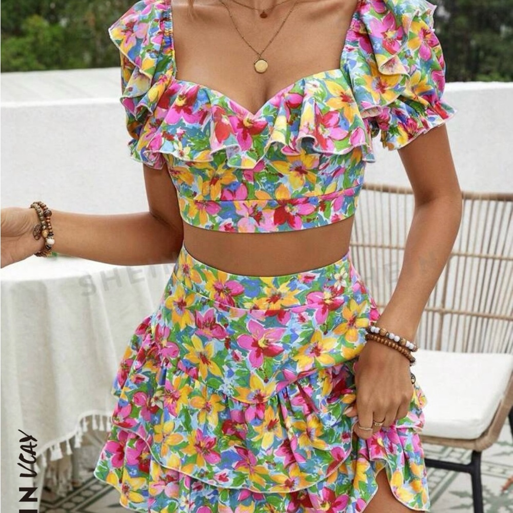 SHEIN two piece skirt set